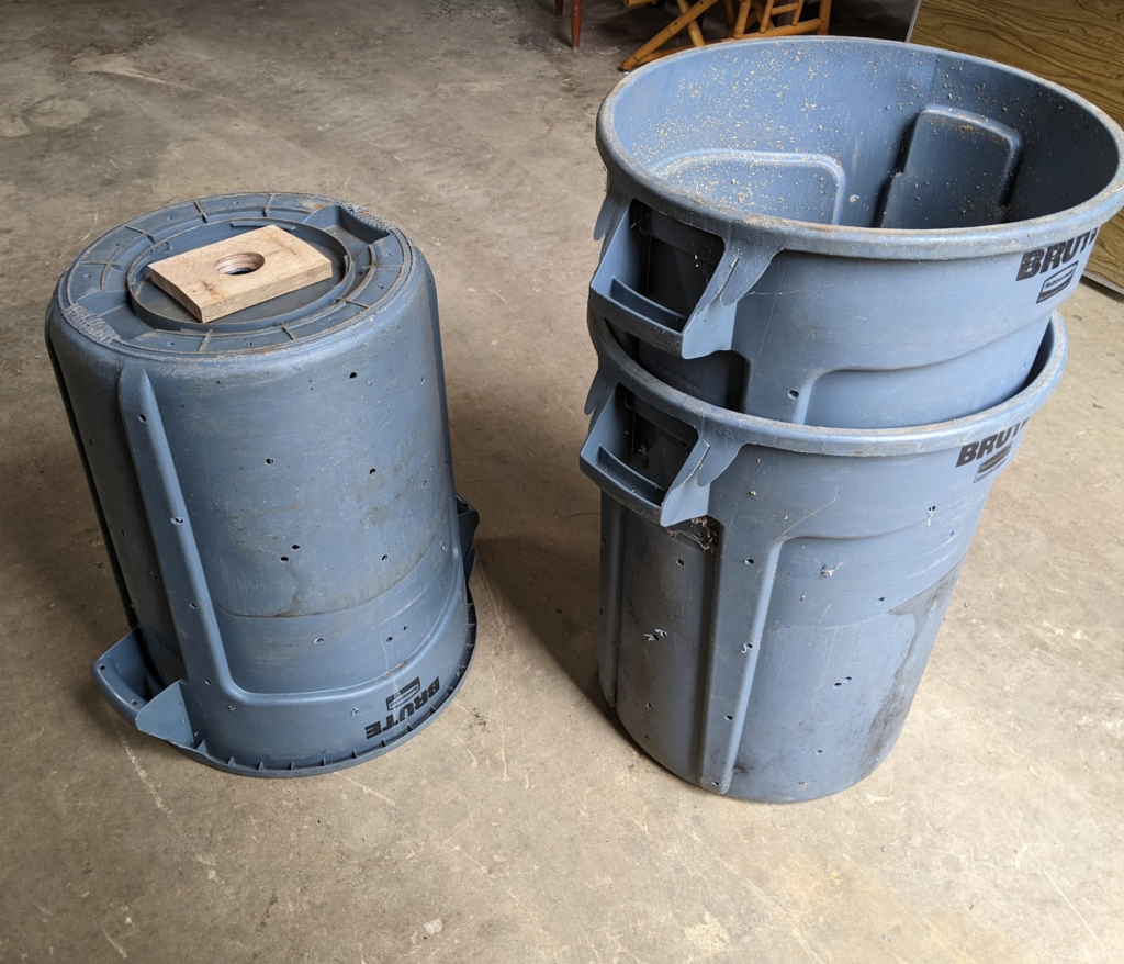 Barrels with 1/2 inch hole drilled every six inches.